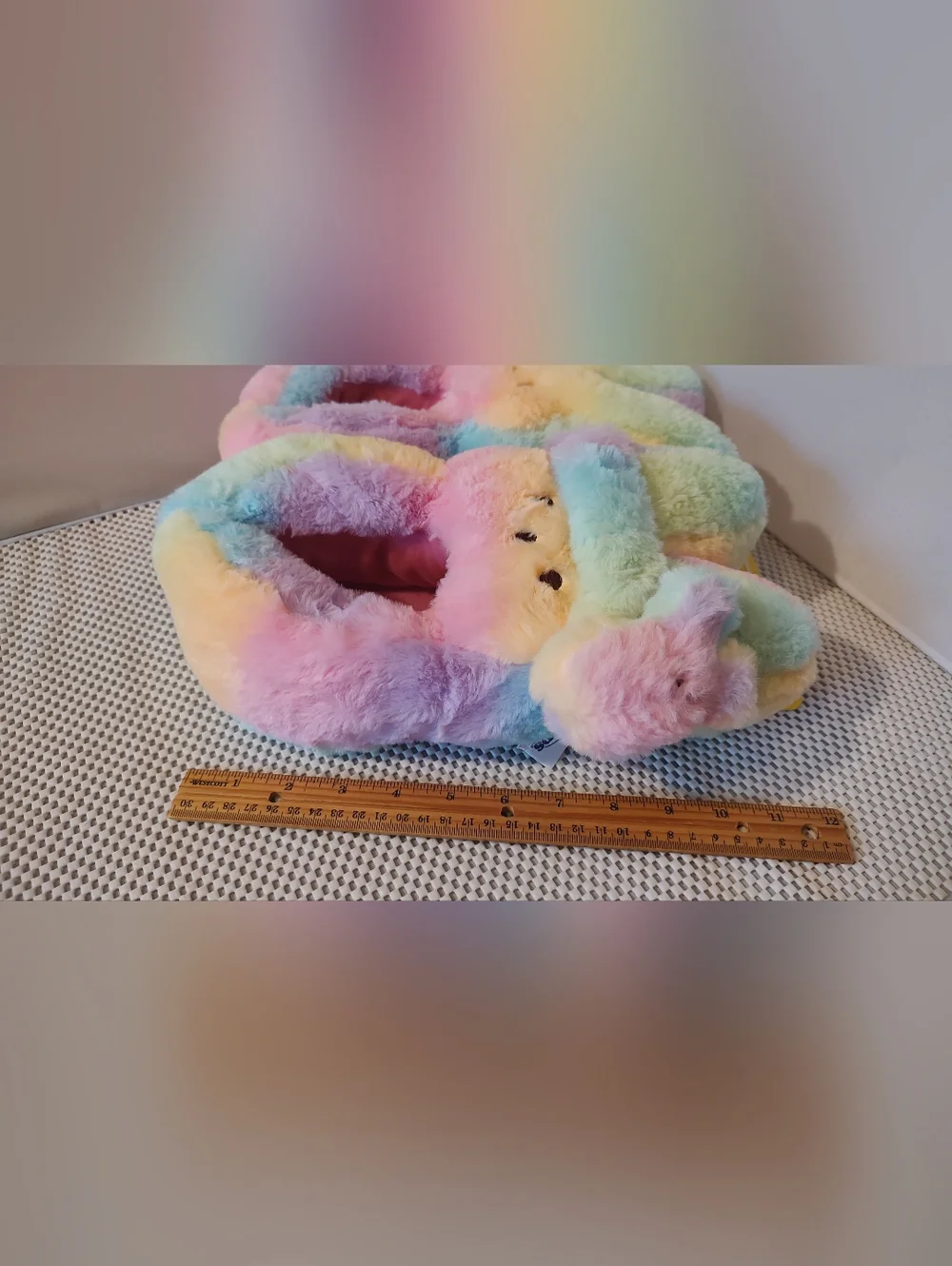 Peeps Girls Size M (13-1) Bunny Tie Dye Slippers & Headband Plush & Soft NWT